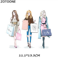 Fashion Lady Heat Transfer Stickers Clothing Patches for Top Household Iron-on Transfers DIY Decoration Appliqued Parches - NATASHAHS