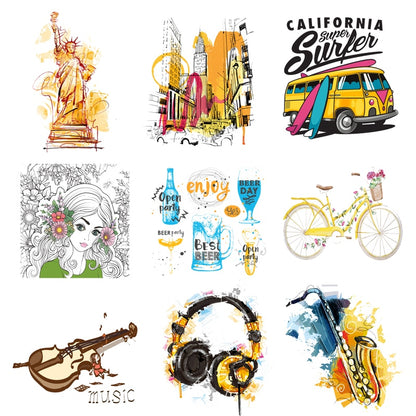 Iron on Transfer for Clothing Thermoadhesive Patches for Jackets Fashion Sticker DIY Car Patch Textile Vinyl Stripes Appliques A - NATASHAHS