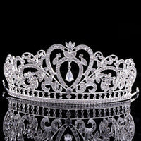 Gorgeous Heart Wedding Tiara Jewelry Sets Diadem Shiny Bridal Crown Queen Tiaras Shinning Rhinestone Crystal Hair Jewelry Sets - NATASHAHS