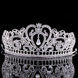 Gorgeous Heart Wedding Tiara Jewelry Sets Diadem Shiny Bridal Crown Queen Tiaras Shinning Rhinestone Crystal Hair Jewelry Sets - NATASHAHS