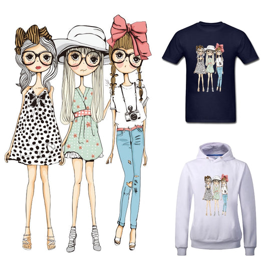 Heat Transfer Patch Friends Iron-on Patches for Clothes Clothing Stickers for Fabric Applique Diy Flex Fusible Transfer Dress - NATASHAHS