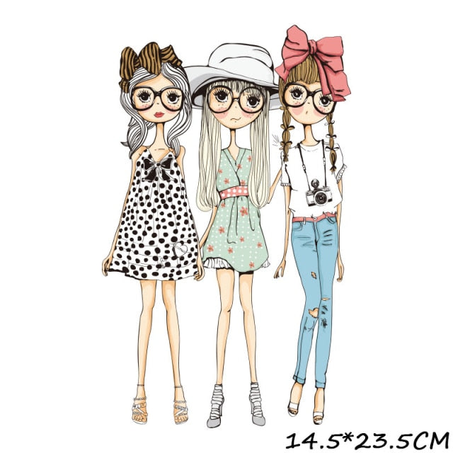 Heat Transfer Patch Friends Iron-on Patches for Clothes Clothing Stickers for Fabric Applique Diy Flex Fusible Transfer Dress - NATASHAHS