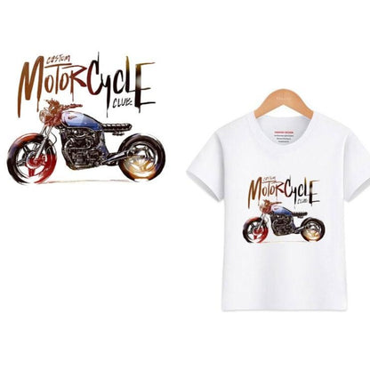 Cool  Motorcycle Iron on Heat Transfers Fashion Letter  Stripe on Clothes Iron Patch Summer Style Ironing Sticker - NATASHAHS