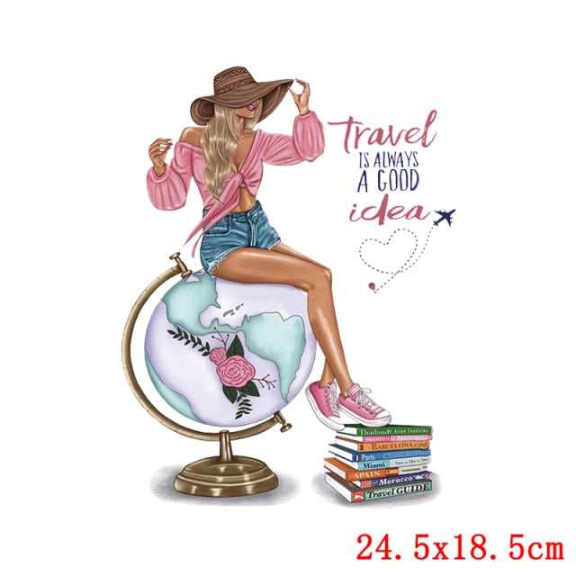 Fashion Patches For Clothing Girls DIY Heat Transfer Mom Baby Iron On Transfer Thermal Stickers For Womens Kids Clothes Patch - NATASHAHS