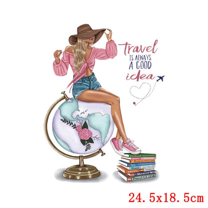 Fashion Patches For Clothing Girls DIY Heat Transfer Mom Baby Iron On Transfer Thermal Stickers For Womens Kids Clothes Patch - NATASHAHS