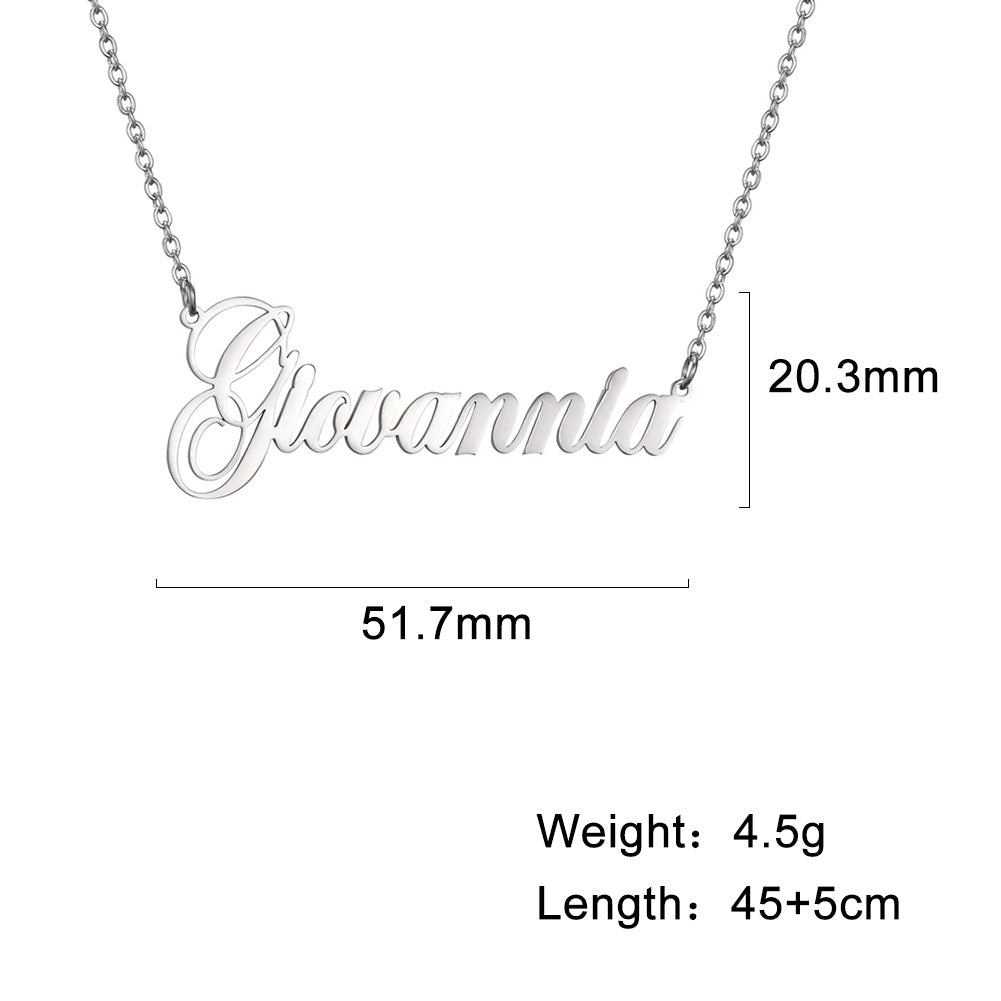 Custom Name Necklace Personalized Steel Color Stainless Steel Necklaces For Women Man Customized Jewelry - NATASHAHS