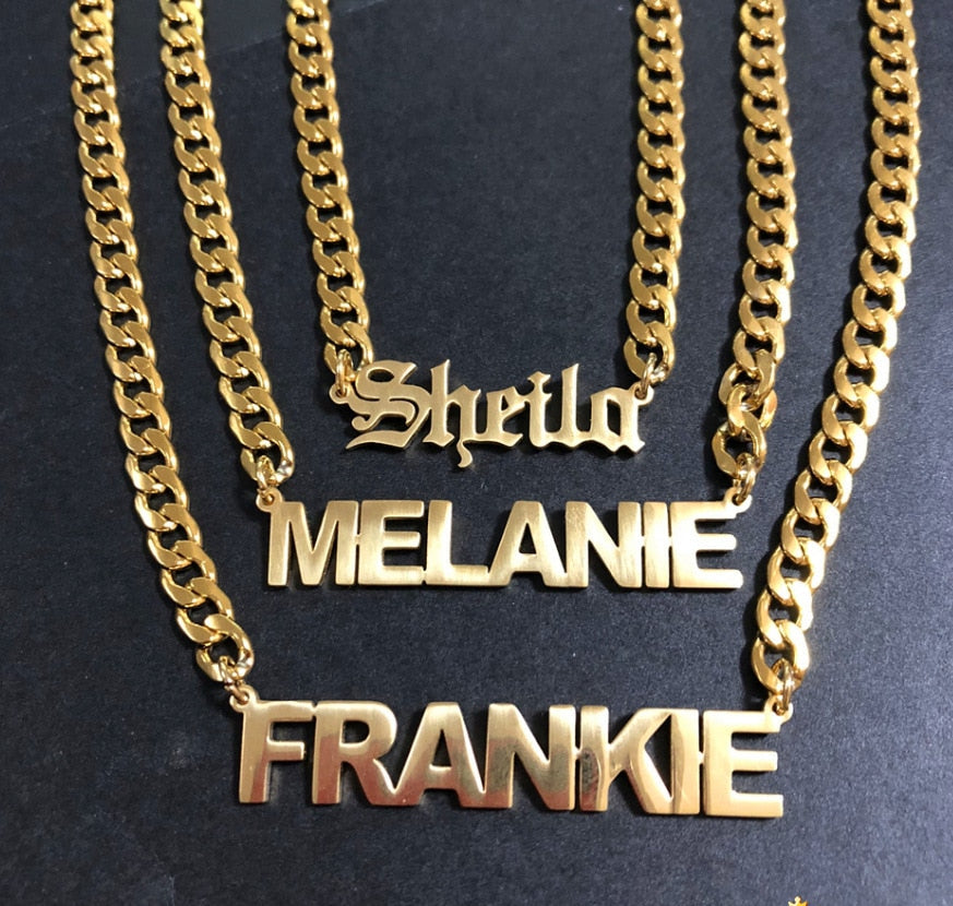 Personalized single Name Necklace with a underlined heart For Women Men Gold Silver Chain Lovers - NATASHAHS