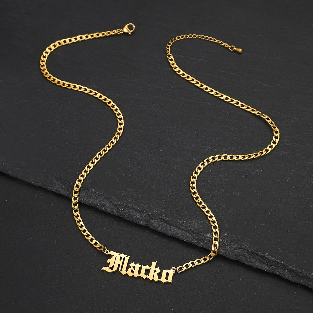 Personalized Name Necklaces in a Cross For Women Men Gold Silver Chain Lovers - NATASHAHS