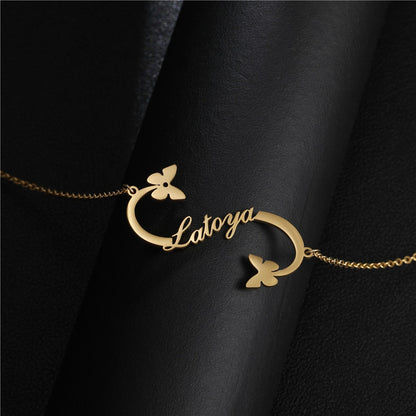 Personalized single Name Necklace with a underlined heart For Women Men Gold Silver Chain Lovers - NATASHAHS