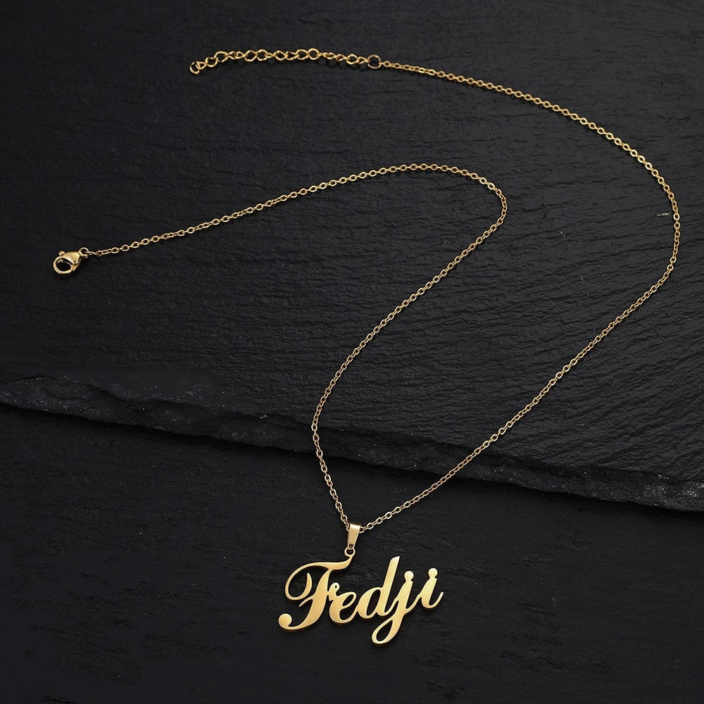 Personalized Two Names Necklace with a underlined heart For Women Men Gold Silver Chain Lovers - NATASHAHS