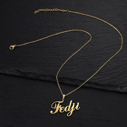 Personalized Name Necklace in Italics font For Women Men Gold Silver Chain Lovers - NATASHAHS