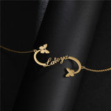 Personalized Stainless Steel Name Custom Necklaces For Women Men Gold Silver Chain Lover
