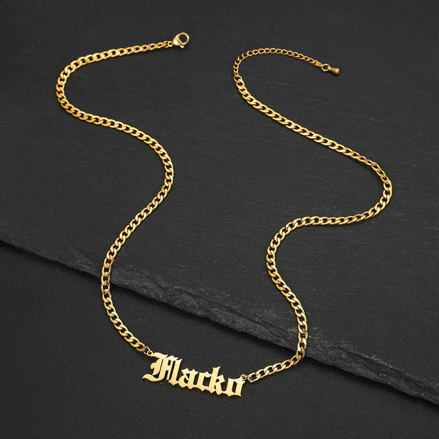 Personalized Stainless Steel Name Custom Necklaces For Women Men Gold Silver Chain Lover - NATASHAHS