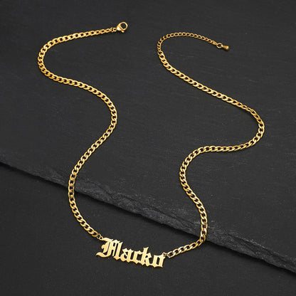 Personalized Stainless Steel Name Custom Necklaces For Women Men Gold Silver Chain Lover - NATASHAHS