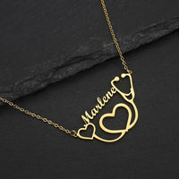 Personalized Stainless Steel Name Custom Necklaces For Women Men Gold Silver Chain Lover