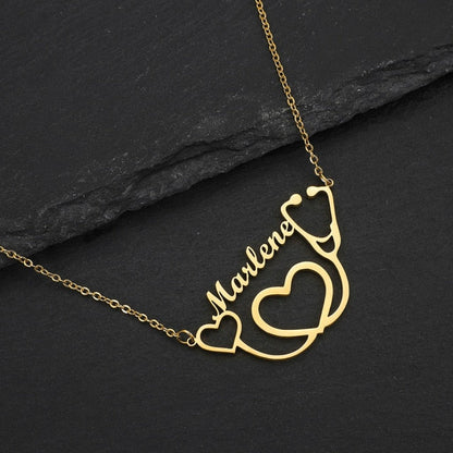 Personalized single Name Necklace with a underlined heart For Women Men Gold Silver Chain Lovers - NATASHAHS