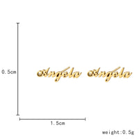 Fashion Stainless Steel Customize Name Stud Earrings Women Girls Jewelry Titanium Gold Color Letter Earring - NATASHAHS