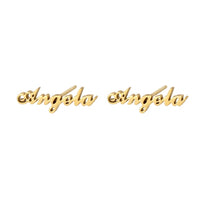 Fashion Stainless Steel Customize Name Stud Earrings Women Girls Jewelry Titanium Gold Color Letter Earring - NATASHAHS