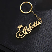 Customized Personalized Name Pendant Keychain Custom Lovers Name Text Key Chain Stainless Steel Jewelry for Women Men Keyring - NATASHAHS