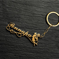 Customized Personalized Name Pendant Keychain Custom Lovers Name Text Key Chain Stainless Steel Jewelry for Women Men Keyring - NATASHAHS