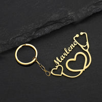 Customized Personalized Name Pendant Keychain Custom Lovers Name Text Key Chain Stainless Steel Jewelry for Women Men Keyring - NATASHAHS