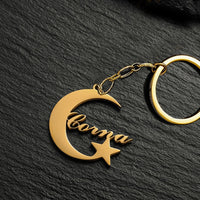 Customized Personalized Name Pendant Keychain Custom Lovers Name Text Key Chain Stainless Steel Jewelry for Women Men Keyring - NATASHAHS