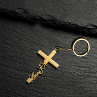 Customized Personalized Name Pendant Keychain Custom Lovers Name Text Key Chain Stainless Steel Jewelry for Women Men Keyring - NATASHAHS