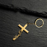 Customized Personalized Name Pendant Keychain Custom Lovers Name Text Key Chain Stainless Steel Jewelry for Women Men Keyring - NATASHAHS