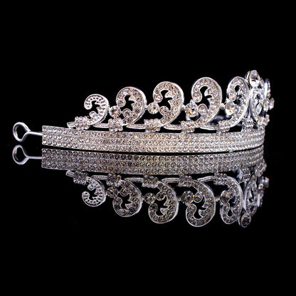 Baroque Princess Diana William Kate Bridal Crown Tiaras Boutique Rhinestone Diadem Veil Tiara Headbands Wedding Hair Accessories - NATASHAHS
