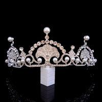 Kate& William Royal Rhinestone Crystal Wedding Hair Crown Tiara Hair Jewelry Crown Wedding Pearl Hair Accessories Bride Hairband - NATASHAHS