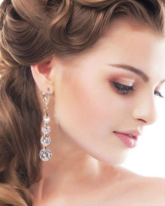 Korean Rhinestones Earrings For Women Girls Fashion Crystal Hanging Dangle Earrings Vintage Eardrop Accessories Jewelry - NATASHAHS